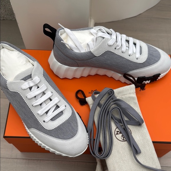 Hermes Gray and White Sneakers - Picture 5 of 5